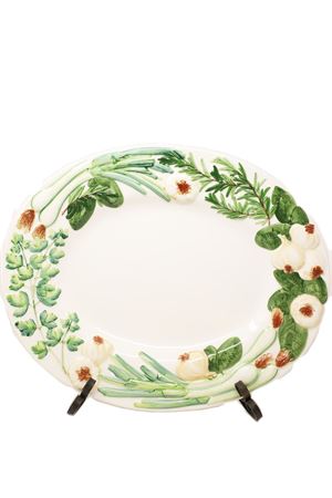 Piatto da portata decoro orto L'Oasi ceramiche | PIATTOOVALEORTOORTO